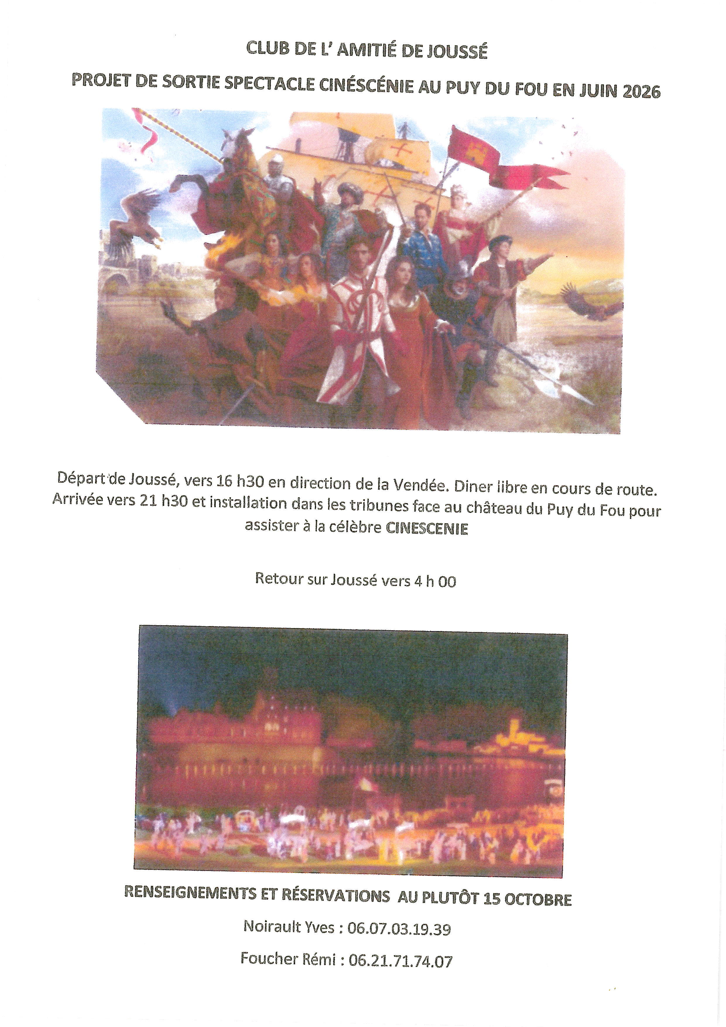 Sortie Puy du Fou