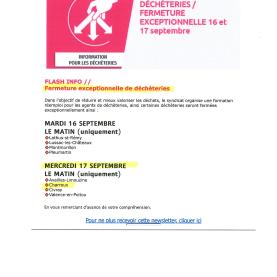 fermeture exceptionnelle des déchèteries de civray et charroux